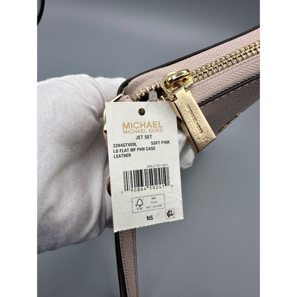Michael Kors Jet Set Soft Pink Large Flat Multifunction Phone Case Wristlet READ - Picture 6 of 15